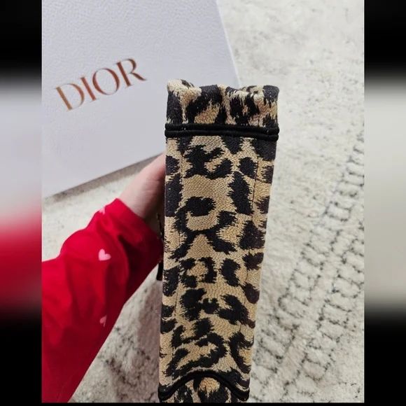 Christian Dior Mini Oblique Leopard Book Tote W/ Twilly And Pin - Picture 7 of 11